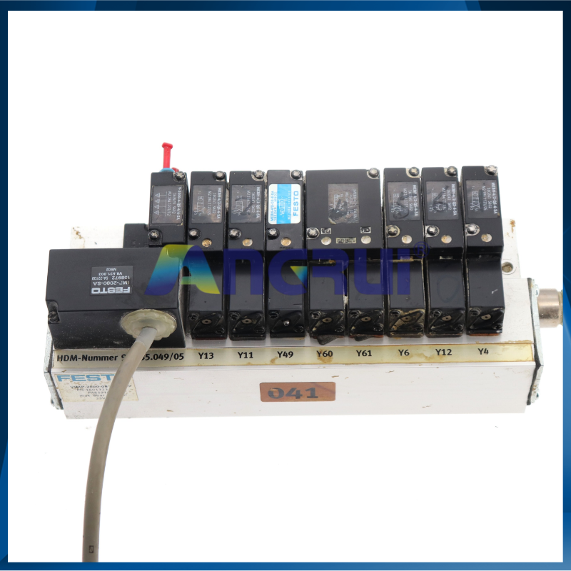 ANGRUI is suitable for the original used dismantled solenoid valve base (9-position, 91.335.049) accessory for Heidelberg offset printing machines